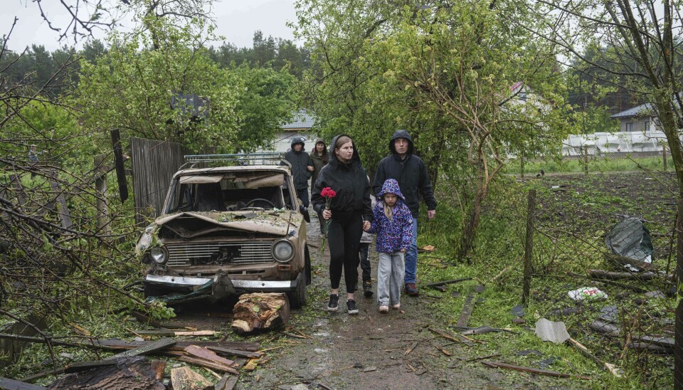 Russland gjennomførte natt til søndag det Ukraina omtaler som det mest omfattende droneangrepet hittil i den drøyt tre år lange krigen. Dette bildet ble tatt etter et russisk angrep i Korostysjiv 25. mai.