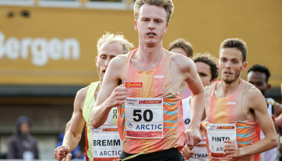 Narve Gilje Nordås i aksjon på 3000 meter i Trond Mohn Games.