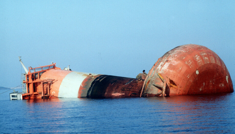 123 av 212 mennesker om bord omkom da boligplattformen Alexander L. Kielland kantret i høy sjø 27. mars 1980. Det er den største industriulykken i norsk historie.
Foto: Erik Thorberg/NTB
