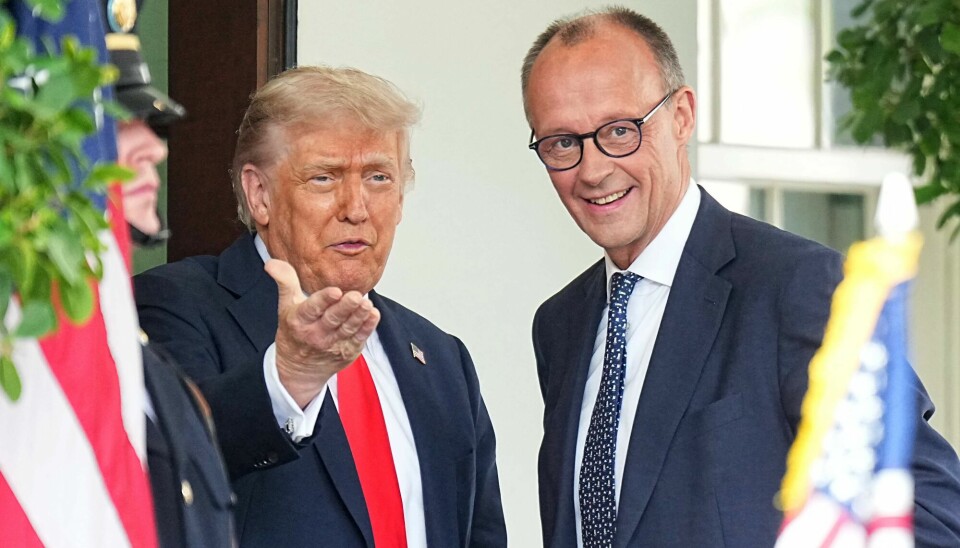 USAs president Donald Trump og Tysklands nye statsminister Friedrich Merz avbildet ved Det hvite hus torsdag.