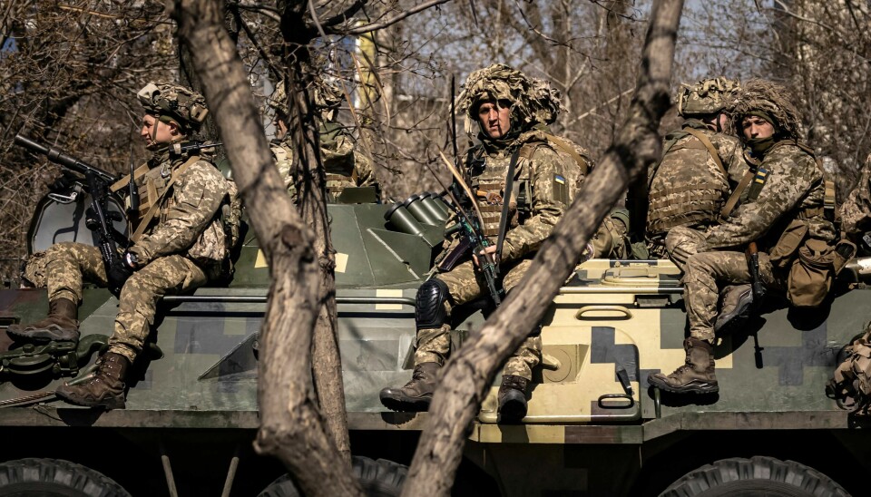 Ukrainske soldater avbildet i Donbass-regionen i 2022, da Russland gikk til fullskala invasjon av Ukraina.