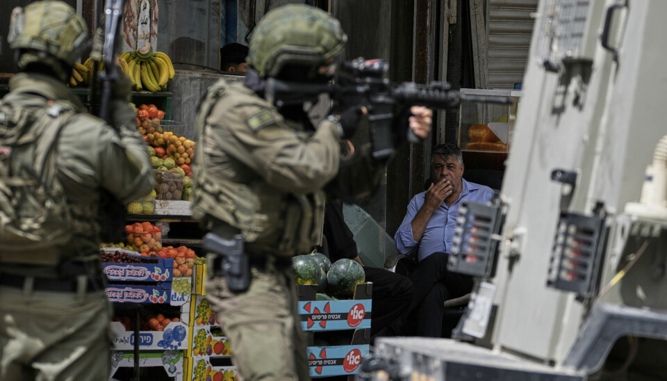 Israelske soldater i Nablus på den okkuperte Vestbredden 27. mai.