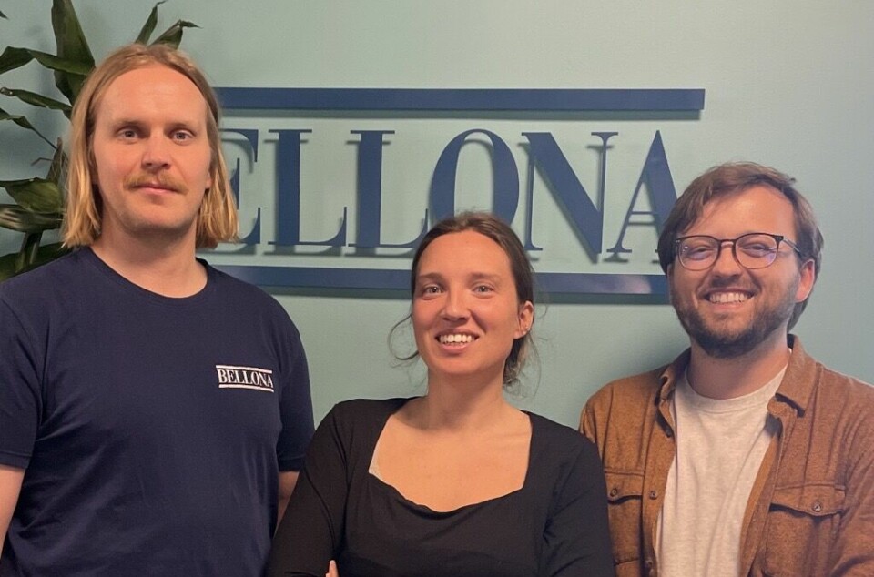F.v: Alexander Ugland (prosjektleder Bioøkonomi), Jessica Hough (rådgiver i marinbiologi) og Simon Hasselø Kline (rådgiver i marinbiologi) i Miljøstiftelsen Bellona