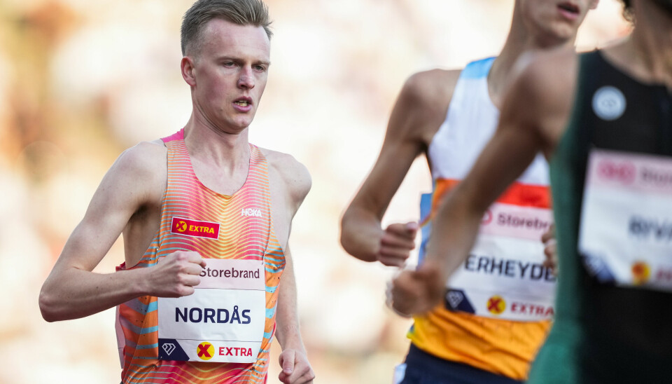 Narve Gilje Nordås fra Norge i Diamond League-øvelsen drømmemila menn under Bislett Games på Bislett stadion i Oslo torsdag.