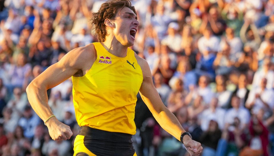 Armand Duplantis satte verdensrekord i Stockholm. Her under Bislett Games.