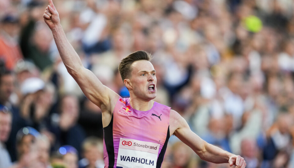. Karsten Warholm vinner Diamond League-øvelsen 300m hekk menn under Bislett Games på Bislett stadion i Oslo torsdag.