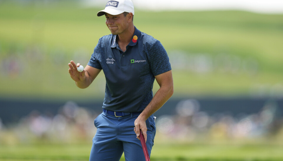 Viktor Hovland på den 4. runden i US Open natt til mandag.
