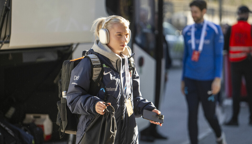 Thea Bjelde er klar for tysk fotball. Her er hun på landslagssamling.