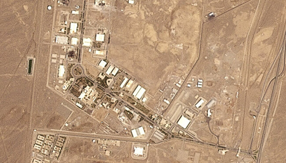 Satellittbilde tatt lørdag 14. juni viser det iranske atomanlegget Natanz etter et israelsk angrep.