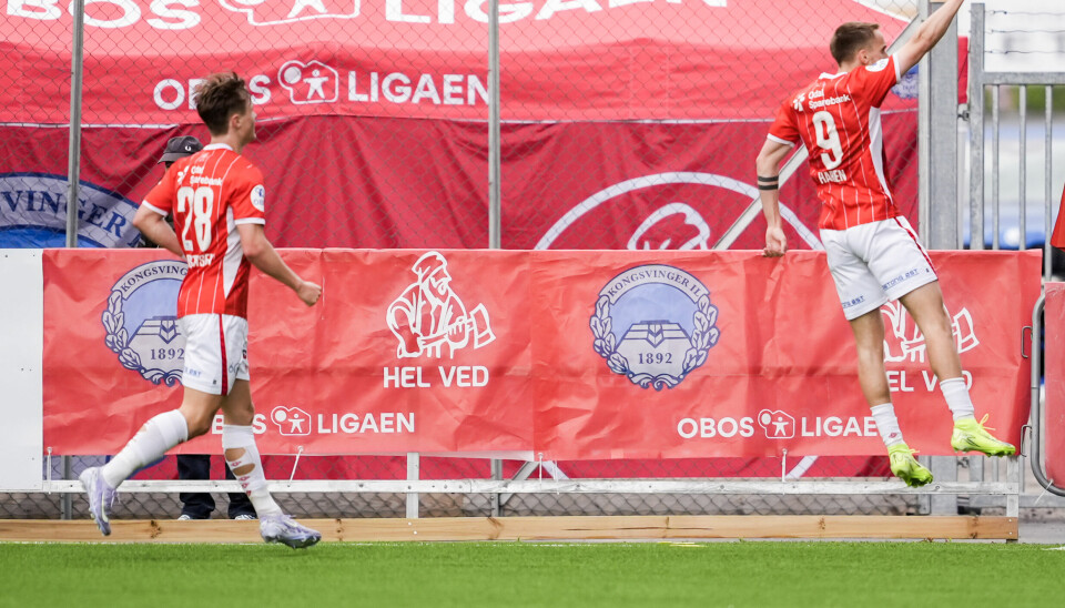 Lucas Haren jubler for sitt ledermål mot Aalesund.