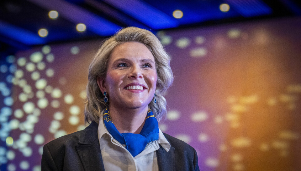 Frps partileder Sylvi Listhaug, her etter hennes tale under Frps landsmøte tidligere i år.