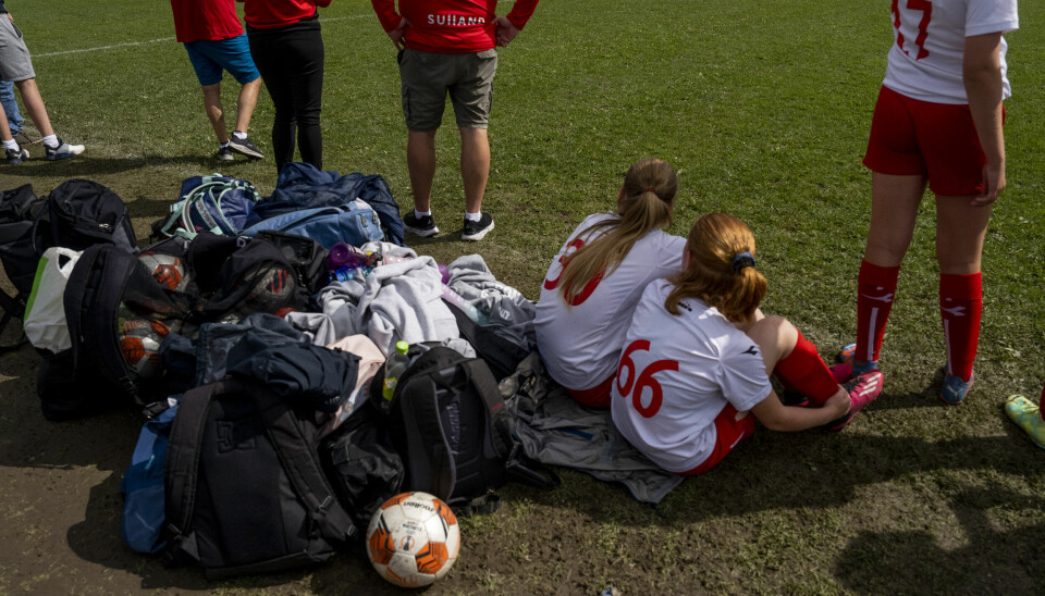 Lagvenninner under den internasjonale fotballturneringen Norway Cup på Ekebergsletta i Oslo i 2023.