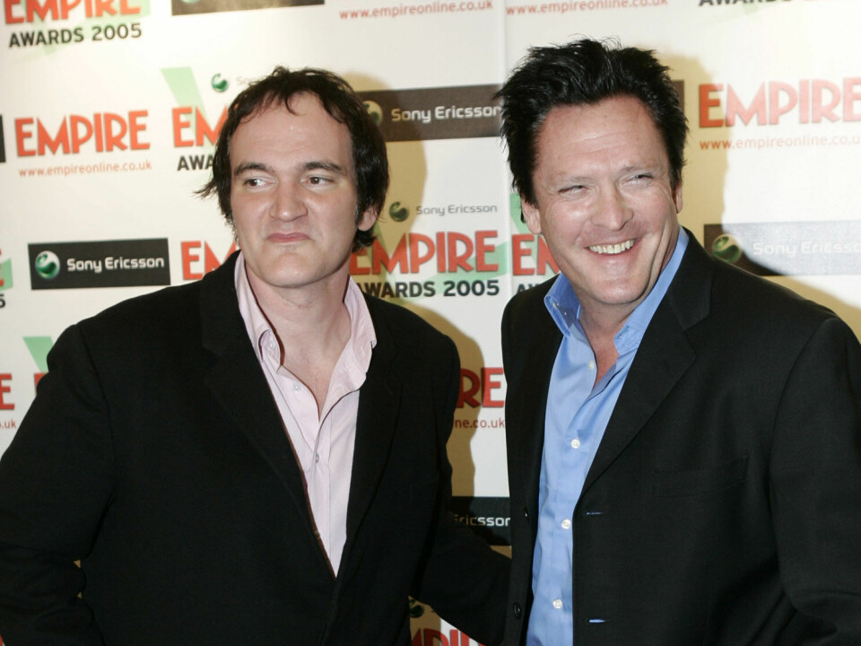 Regissør Quentin Tarantino og Michael Madsen under en prisutdeling i London.