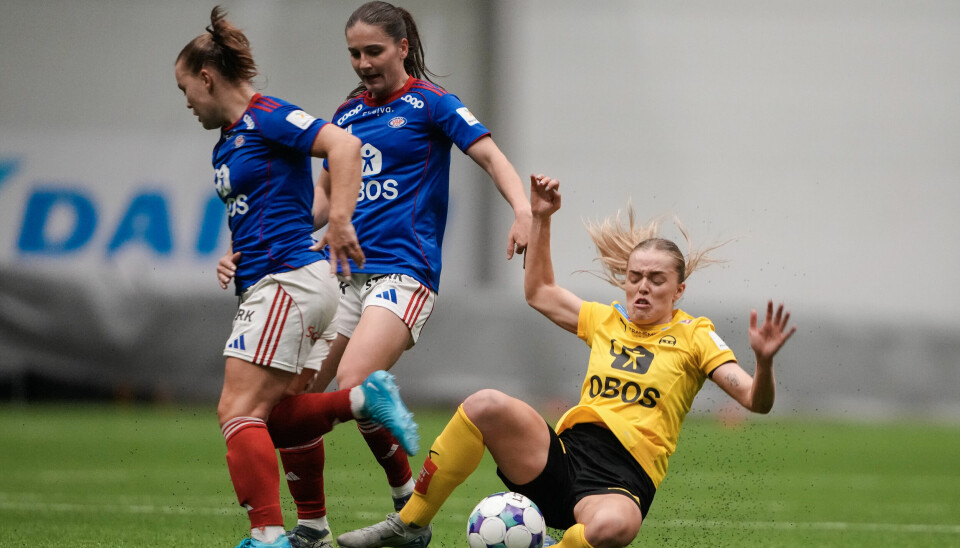 Lillestrøms Andrea Holmstrøm i aksjon i den aktuelle kampen mot Vålerenga i april.