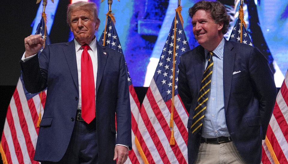 Republikanernes daværende presidentkandidat, Donald Trump, deltok på et show med Tucker Carlson i Arizona få dager før valget i fjor.