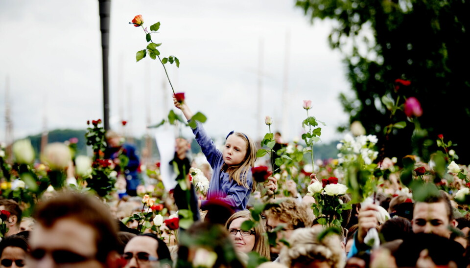 Bildet er fra rosetoget i Oslo 24. juli 2011, til minne om ofrene etter terrorangrepet på Regjeringskvartalet og Utøya.
