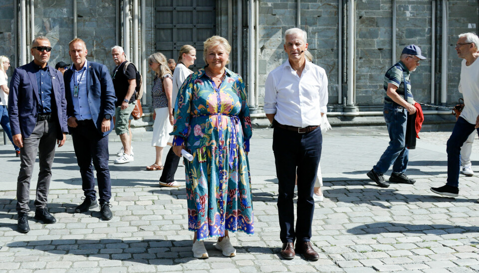 Statsminister Jonas Gahr Støre (Ap) møtte Høyres leder Erna Solberg til debatt under Olavfestdagene i Trondheim fredag.